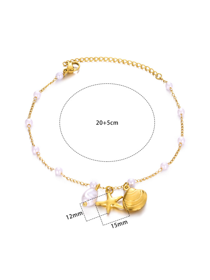 2024 Summer Beach Style Shell Stainless Steel Necklace Independent Station Hot-Selling Starfish Pendant Necklace