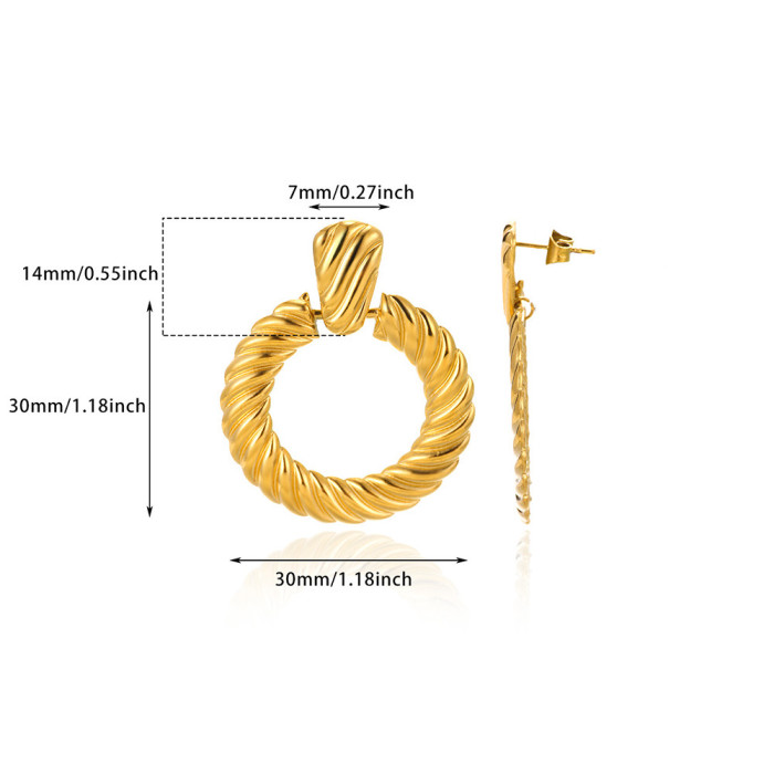 Style Elegant High-end Earrings for Women, Ins Style Niche Design, 18K Gold Plated Stainless Steel Geometric Earrings...