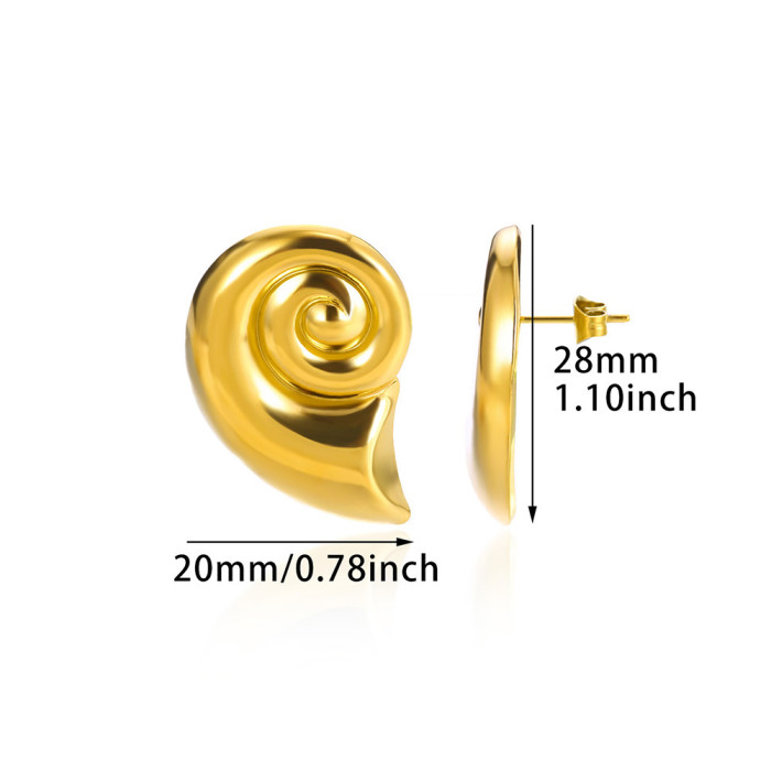 Hot-Selling Fashion Geometric Pendant Stainless Steel 18K Gold Plated Earrings Personality Simple Niche Design Sense...