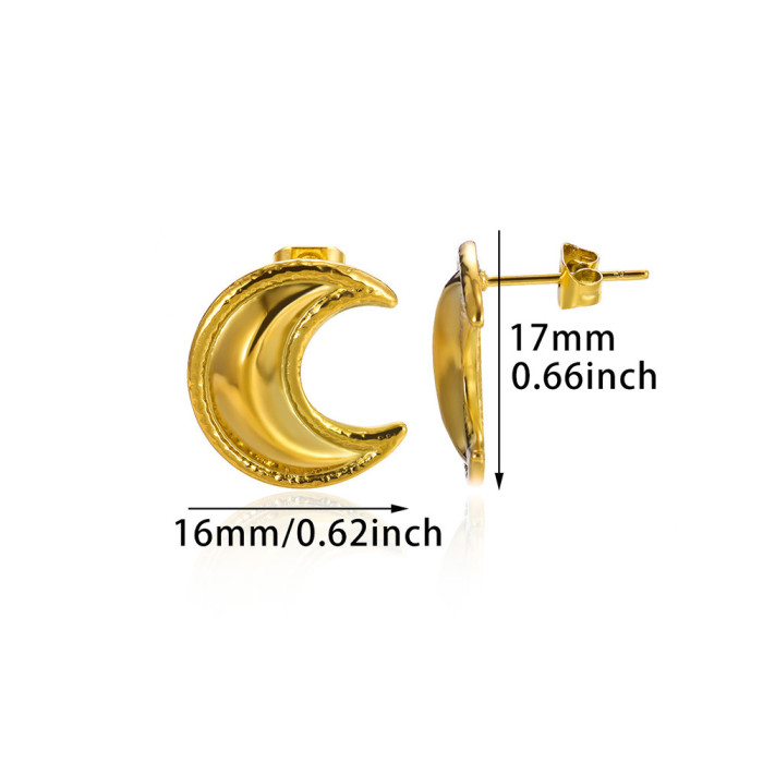 Hot-Selling Fashion Geometric Pendant Stainless Steel 18K Gold Plated Earrings Personality Simple Niche Design Sense...