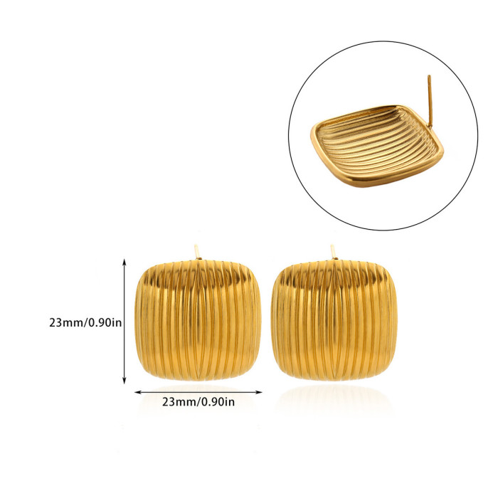European and American Light Luxury High-end Heart-shaped Earrings for Women Stainless Steel 18k Gold Plated Heart-shaped Earrings Cross-border Wholesale