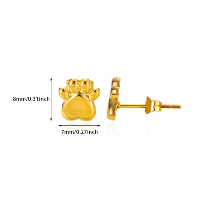 Cross-Border New Ocean Style Starfish Shell Stud Earrings Stainless Steel 18K Gold Plated Heart Moon Small Stud Earrings