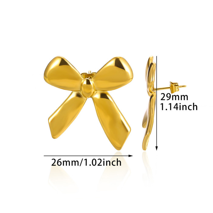 Hot-Selling Fashion Geometric Pendant Stainless Steel 18K Gold Plated Earrings Personality Simple Niche Design Sense...