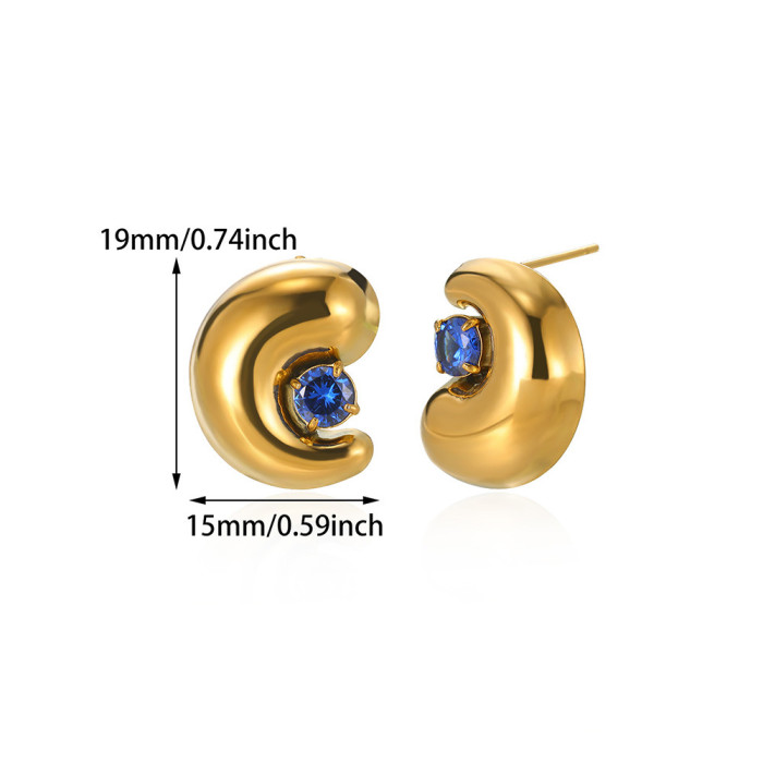 Fashion New Style Personality Simple Stainless Steel Water Drop Earrings Irregular Niche Versatile Elegant Stud Earrings