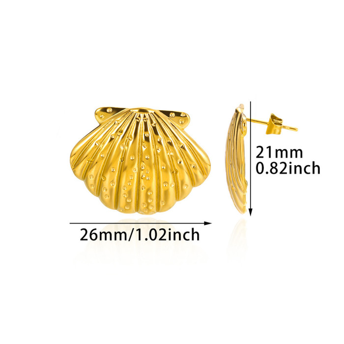 Hot-Selling Fashion Geometric Pendant Stainless Steel 18K Gold Plated Earrings Personality Simple Niche Design Sense...