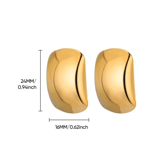 New Style Stainless Steel Gold Plated Sun Earrings for Women, High-End Fashion Heart-Shaped Geometric Earrings Wholes...