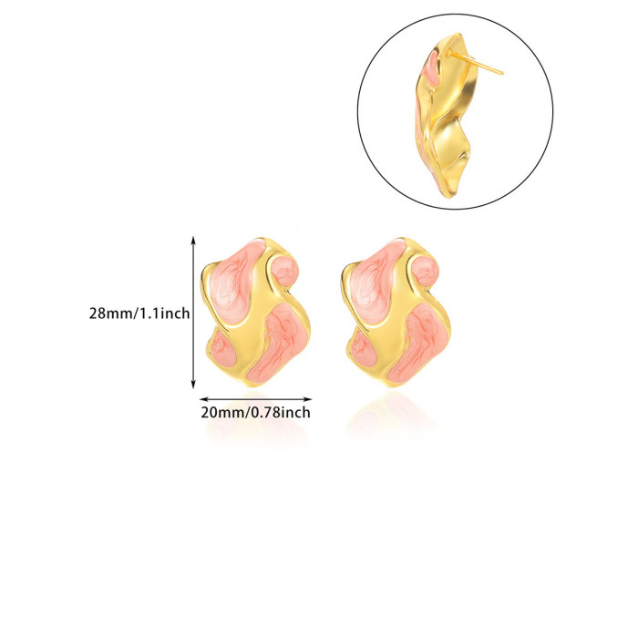 European and American Hot-Selling Titanium Steel Earrings for Women, Oil Drop Earrings, Direct Supply from Manufacturer, New French Retro Style, Elegant Oil Drop Stud Earrings