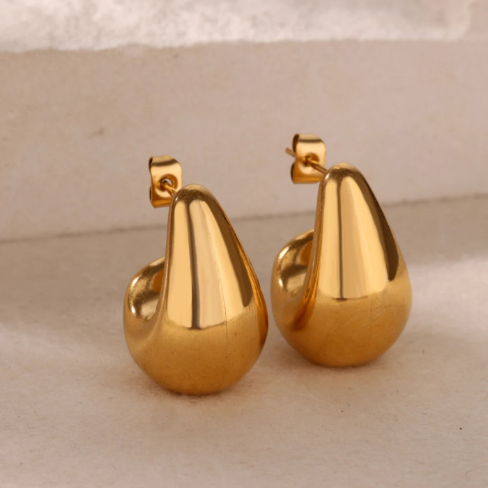 Trend Geometric Stainless Steel 18K Gold Earrings Niche High-end Butterfly Three-dimensional Stud Earrings Niche Ear...