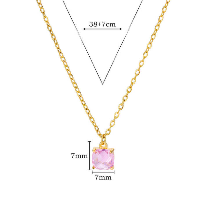 European and American New Simple Necklace for Women, Niche Design with Micro Inlaid Colorful Zircon, Personalized Versatile Collarbone Chain Jewelry