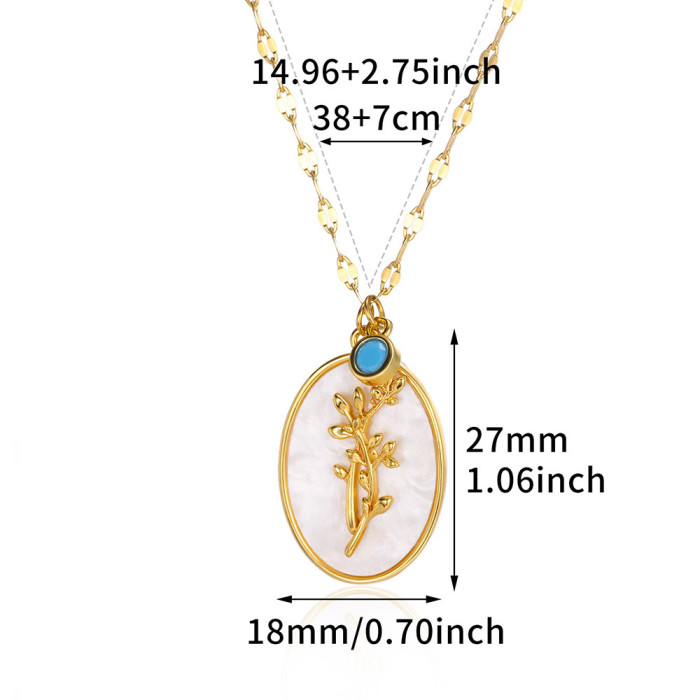 European and American Cross-Border New December Flower Necklace Three-Dimensional Floral Oval Shell Pendant Birthstone Monthly Flower Collarbone Chain