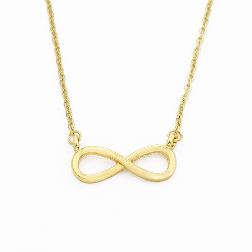 Korean Style Simple Infinity Necklace Collarbone Chain Amazon Infinity Women's Necklace Cross-Border Jewelry Wholesale