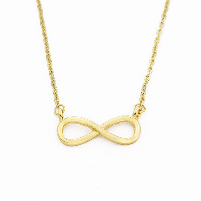 Korean Style Simple Infinity Necklace Collarbone Chain Amazon Infinity Women's Necklace Cross-Border Jewelry Wholesale