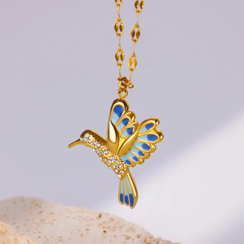 European and American New Style Colorful Oil Drop Pendant Jewelry Copper Inlaid Zircon Necklace Women's Collarbone Chain Wholesale