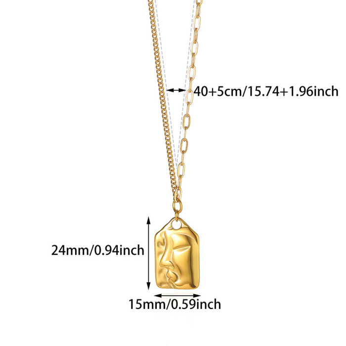 European and American New Style Women's Sunflower Pendant Necklace Imitation Pearl Shell Long Chain Gold Stainless Steel Collarbone Chain