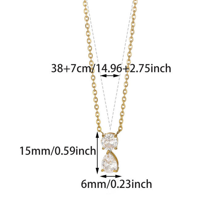 Hot-Selling Twelve Birthstone Pendant Collarbone Chain for Women Stainless Steel Simple Fashion Lucky Stone Necklace