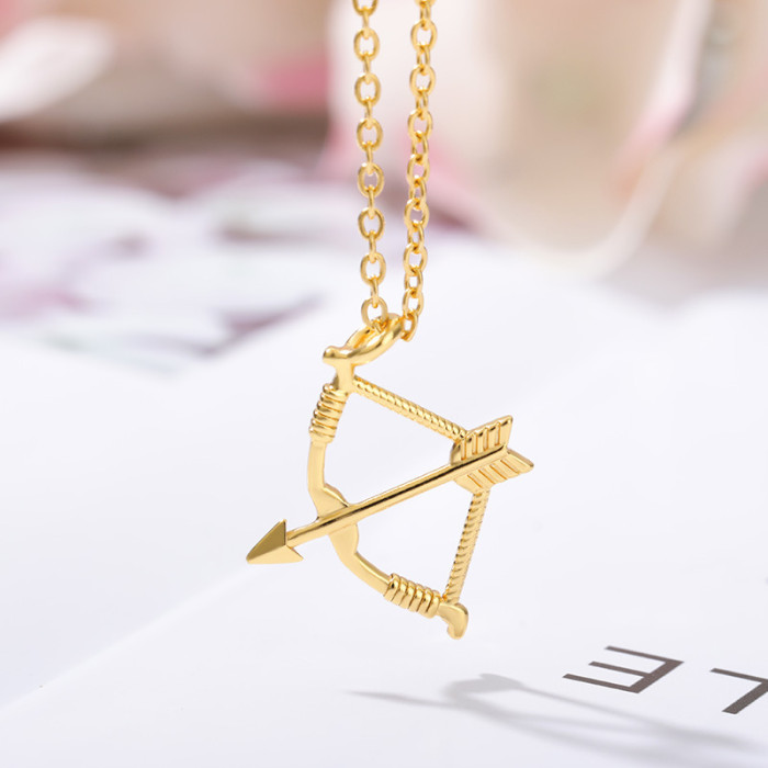 Cross-Border New Bow and Arrow Style Necklace Gothic Cupid Arrow Pendant Jewelry Gift In Stock One Piece Dropshipping