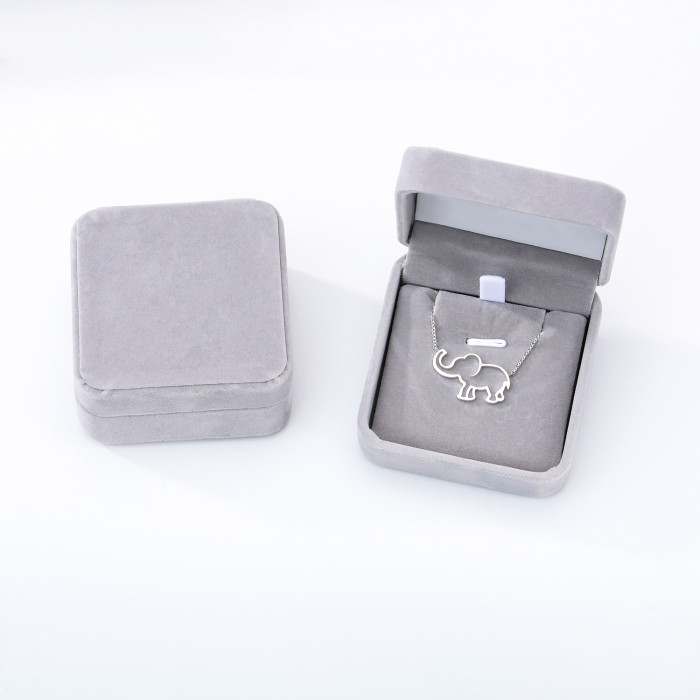 Style Stainless Steel Pendant Necklace Lucky Hollow Elephant Collarbone Chain AliExpress Hot-Selling Elephant Jewelry