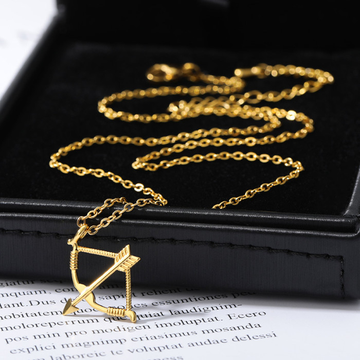 Cross-Border New Bow and Arrow Style Necklace Gothic Cupid Arrow Pendant Jewelry Gift In Stock One Piece Dropshipping