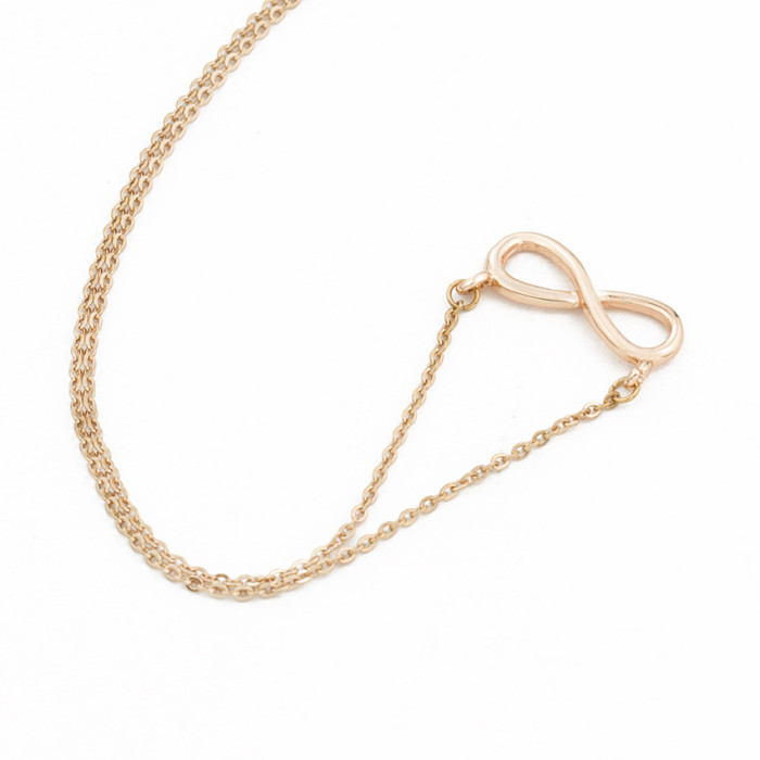 Korean Style Simple Infinity Necklace Collarbone Chain Amazon Infinity Women's Necklace Cross-Border Jewelry Wholesale