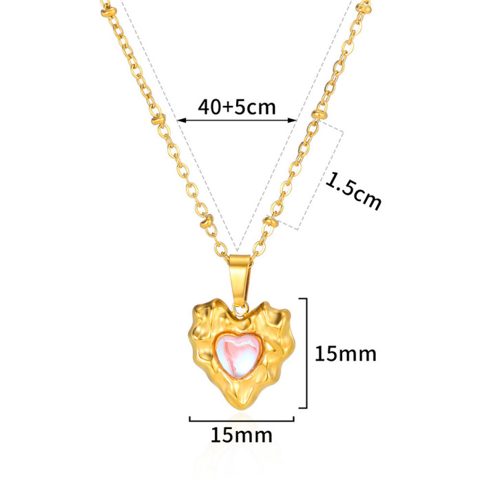 New Style Cross Butterfly Pendant Necklace for Women, Clavicle Chain, 18K Gold Plated Heart Pendant Necklace Wholesale