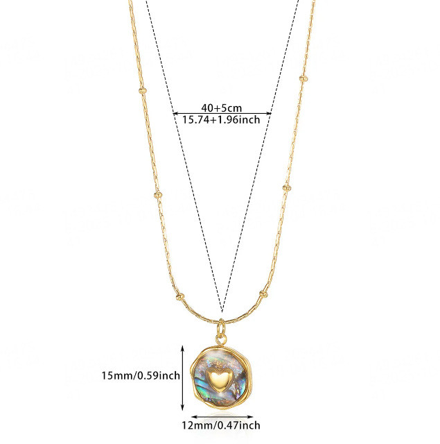 Korean Style Simple Imitation Pearl Heart Pendant Necklace for Women, Light Luxury Collarbone Chain, Stainless Steel Necklace, Heart-shaped Jewelry Wholesale