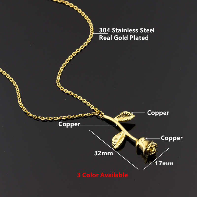 European and American Cross-Border Exclusive New Jewelry Vintage Exquisite Personalized Romantic Rose Pendant Necklace Women's Collarbone Chain