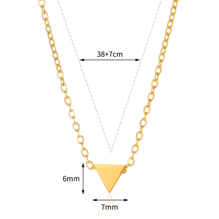 Minimalist New Style Perforated Heart Pendant Women's Stainless Steel Pentagram Moon Geometric Necklace Collarbone Ch...