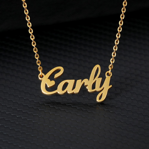 Manufacturer Custom Stainless Steel DIY Personalizable Necklace Gold Plated 18K Necklace with English Name