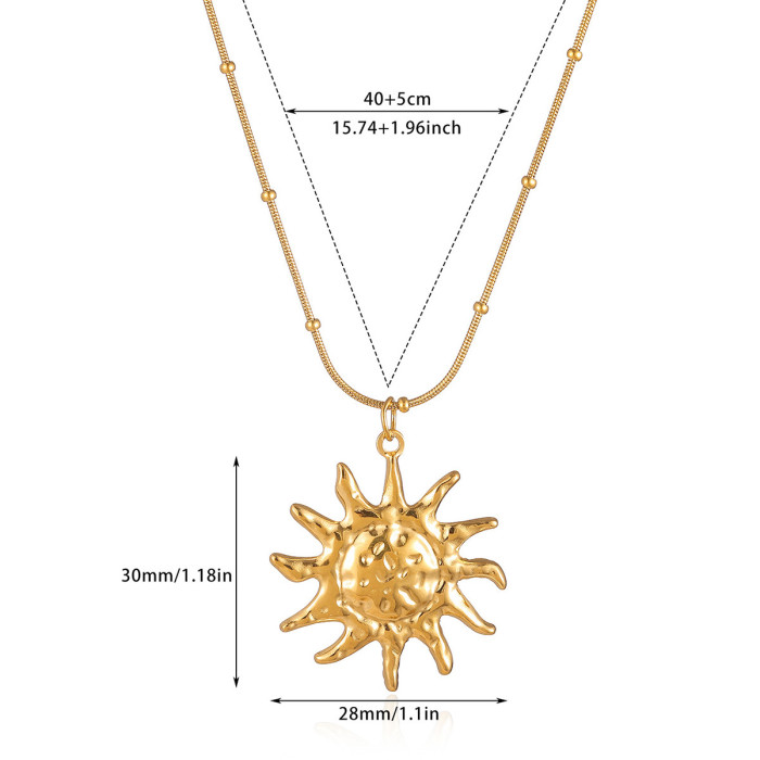 Hot Sale Sun and Moon Interwoven Necklace for Women Adjustable Clavicle Chain Copper Gold Plated Simple Jewelry Whole...