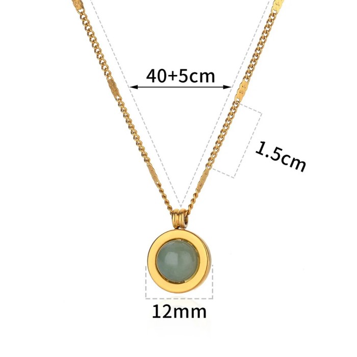 Ins Style New Sunflower Pendant Necklace Round Geometric Women's Collarbone Chain Light Luxury Jewelry Manufacturer D...