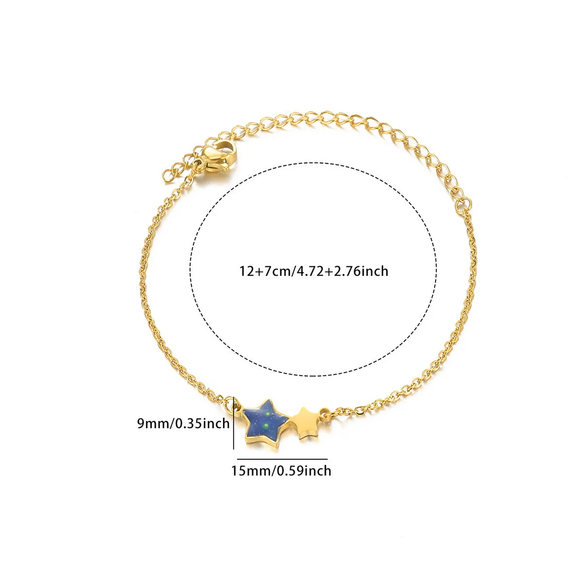 Cross-Border Minimalist Stainless Steel 18K Gold Plated Bracelet for Women Heart-Shaped Design Bracelet High-End Personality Splicing Chain