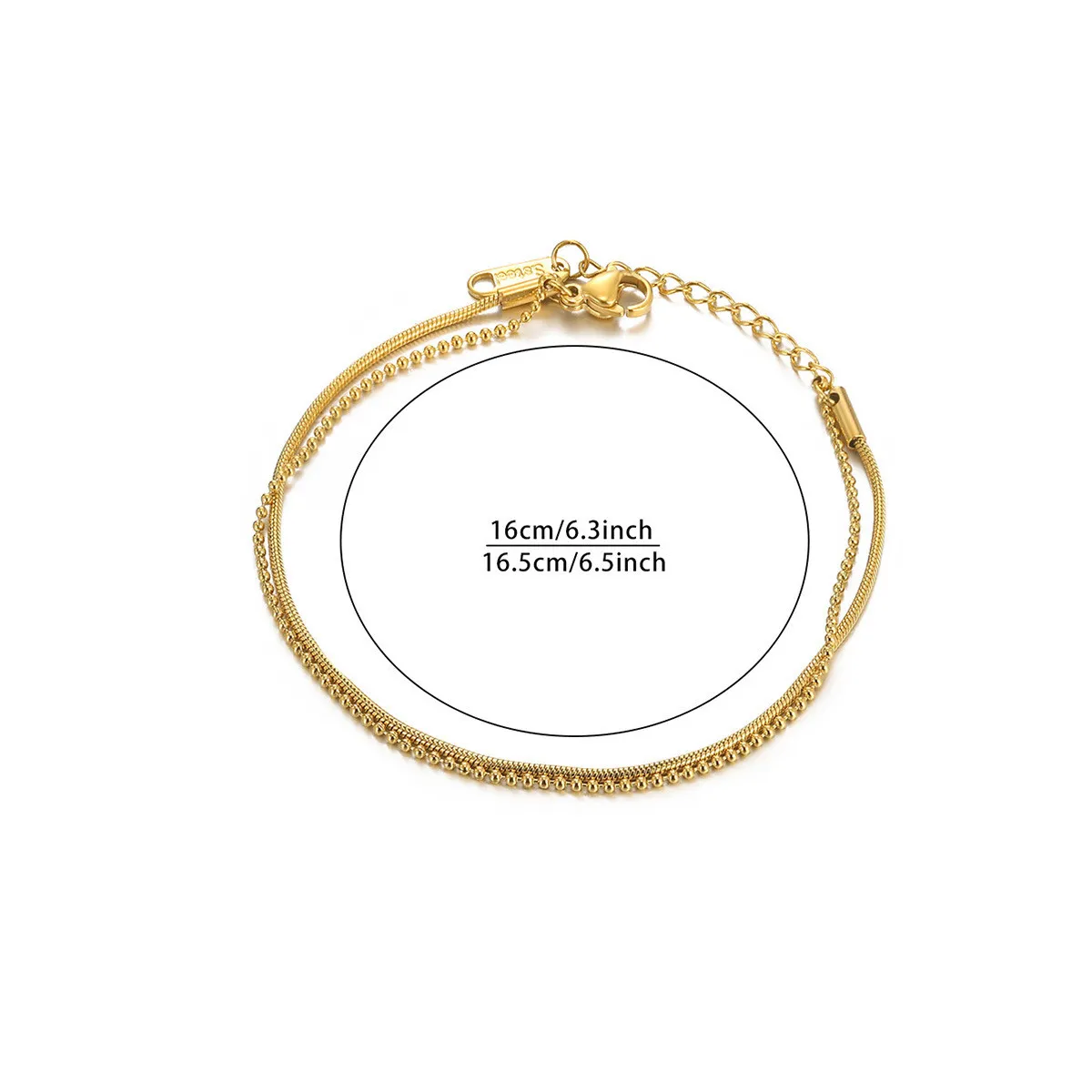 Cross-Border Minimalist Stainless Steel 18K Gold Plated Bracelet for Women Heart-Shaped Design Bracelet High-End Personality Splicing Chain