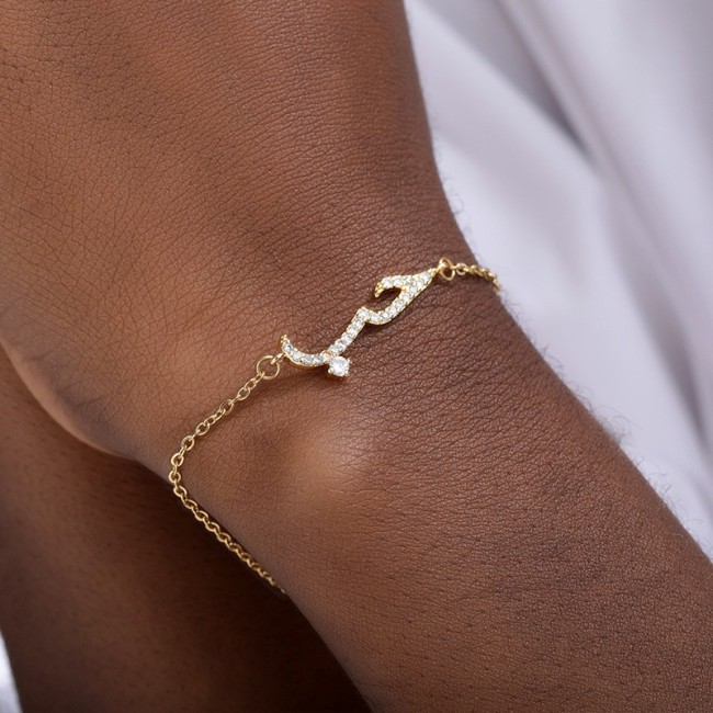 Jewelry Arabic Love Declaration Bracelet Charming Zircon Jewelry Bracelet Manufacturer One-Piece Dropshipping