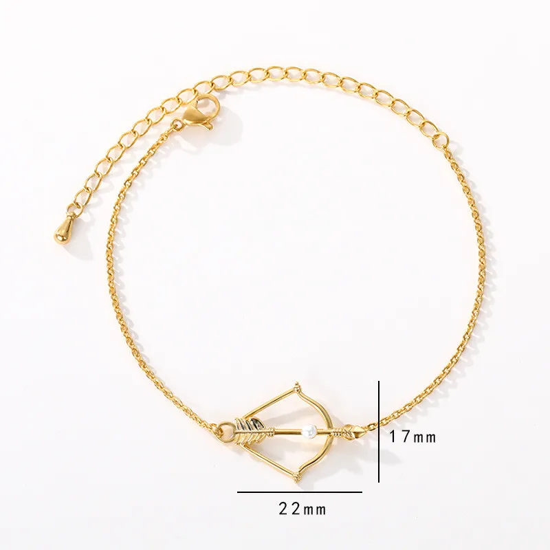 AliExpress Hot Sale Bow and Arrow Bracelet Fashion Simple Japanese and Korean Stainless Steel Bracelet Factory Wholesale
