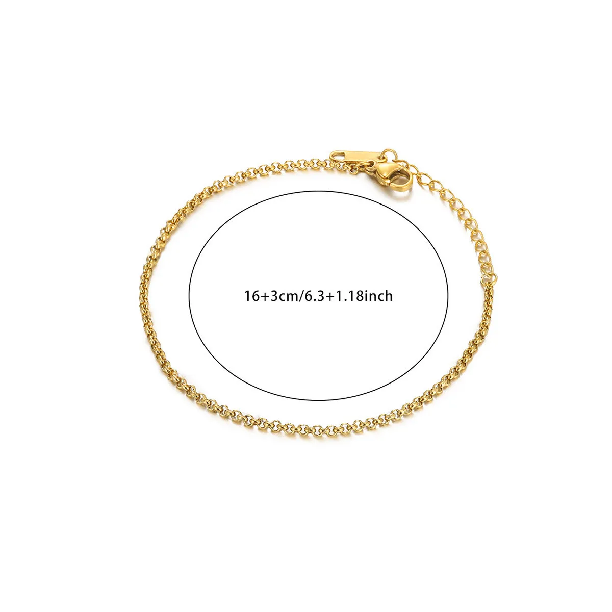 Cross-Border Minimalist Stainless Steel 18K Gold Plated Bracelet for Women Heart-Shaped Design Bracelet High-End Personality Splicing Chain