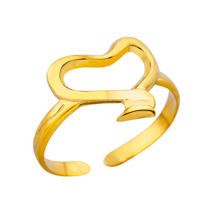 Korean Version Simple New Star Hollow Ring Geometric Hollow Niche Design Ring Female Temperament Open Ring Wholesale
