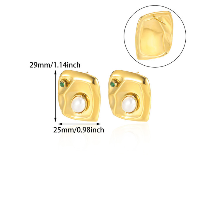 Amazon New Flower Star Earrings for Women Heart-shaped Pearl Earrings Gold-plated Versatile Simple Elegant Earrings Wholesale
