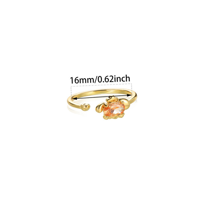 Fashion Cartoon Pink Zircon Ring New Sweet Personality Open Ring Wholesale