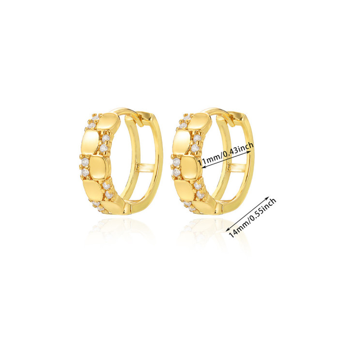 Cross-Border Fashion New Gold Multi-Style Design Jewelry Women's Zircon Earrings Jewelry Women's Zircon Hoop Earrings