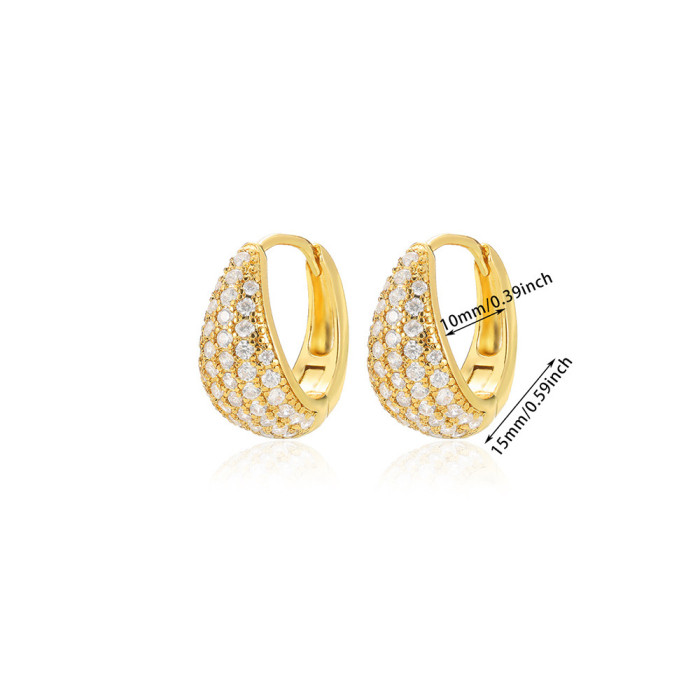 Cross-Border Fashion New Gold Multi-Style Design Jewelry Women's Zircon Earrings Jewelry Women's Zircon Hoop Earrings