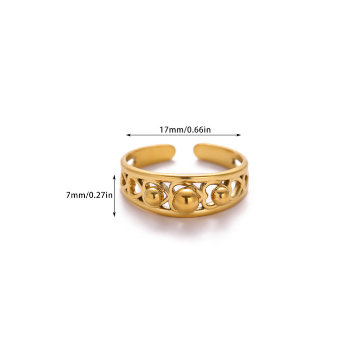 Amazon New Zircon Geometric Ring Light Luxury Design Copper Plated 18K Gold Open Ring Female Hollow Ring