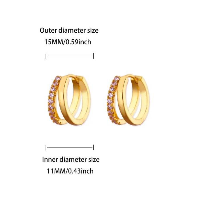 European and American Hot-Selling New Zircon Hoop Earrings for Women Heart-Shaped Earrings Light Luxury Elegant Jewelry Manufacturer One Piece Wholesale