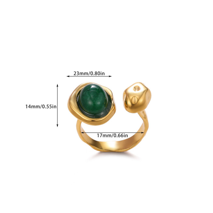 Amazon New Zircon Geometric Ring Light Luxury Design Copper Plated 18K Gold Open Ring Female Hollow Ring