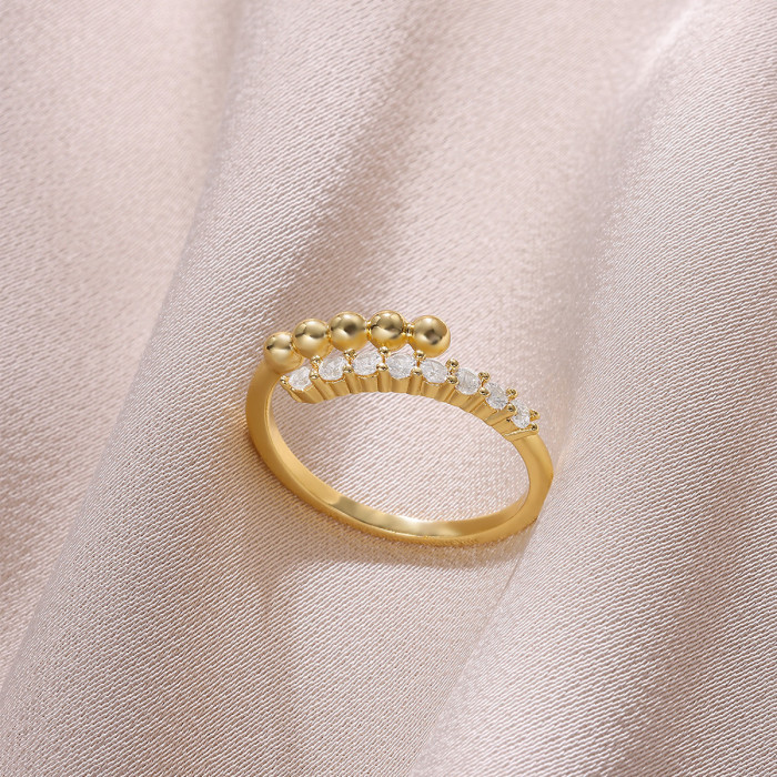 European and American New Style Elegant Versatile Cross Ring Niche Design Copper Plated 18K Gold Nail Open Ring for Women
