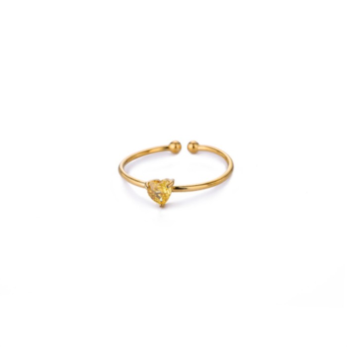 New December Series Ring Colorful Stacking Zircon Heart-Shaped Ring Women's Birthstone Ring