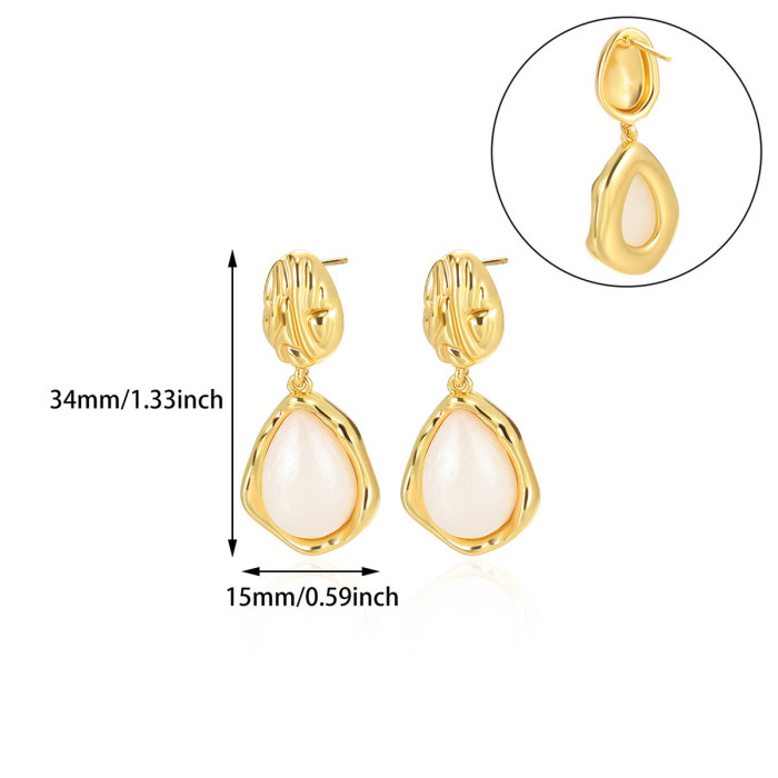 European and American New Style Titanium Steel Earrings for Women, Gold Color, Niche, Light Luxury, Fashionable, High-end Feel, Wholesale Earrings