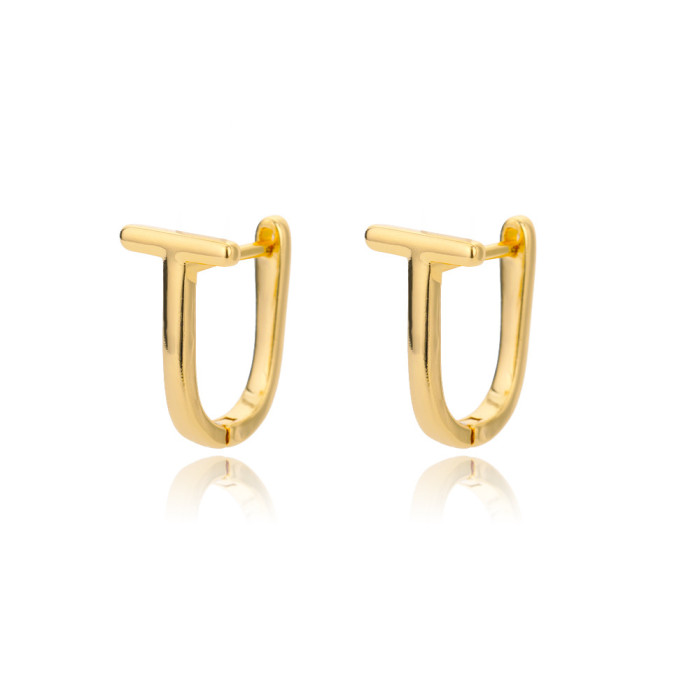 Ins Style Personality Geometric Heart-shaped Hoop Earrings for Women 18k Micro-inlaid Zircon Star Stud Earrings Ear Clips Manufacturer One-piece Dropshipping