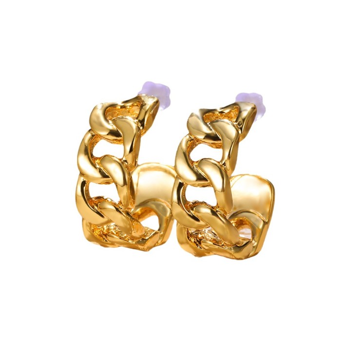 European and American Style X-Shaped C-Word Earrings Elegant Ear Jewelry Creative Fashionable Design Sense Earrings Wrinkled Earrings In Stock