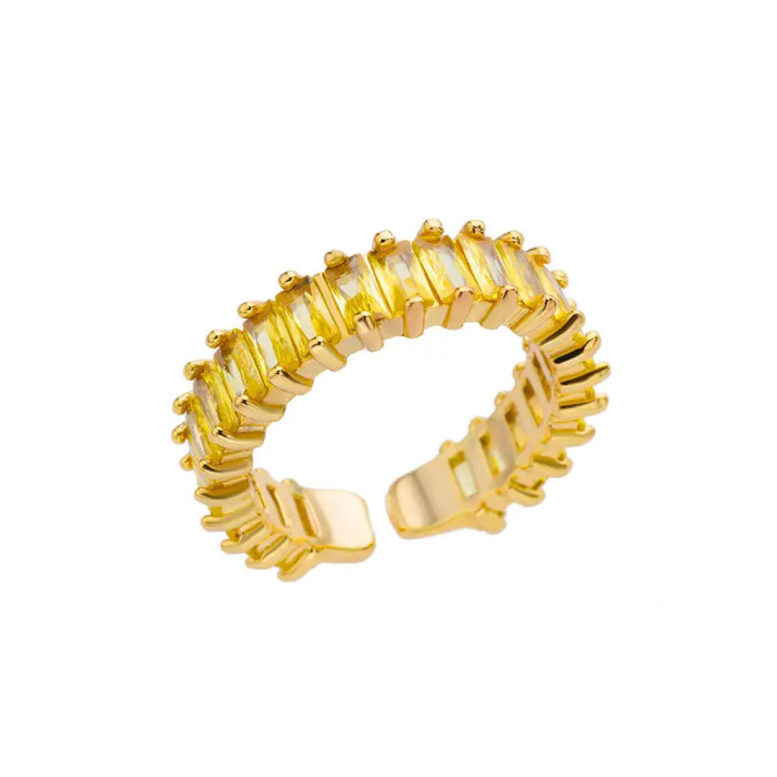 Hot-Selling Rainbow Zircon Stone Ring AliExpress Amazon Women's Jewelry Hot-Selling Ring