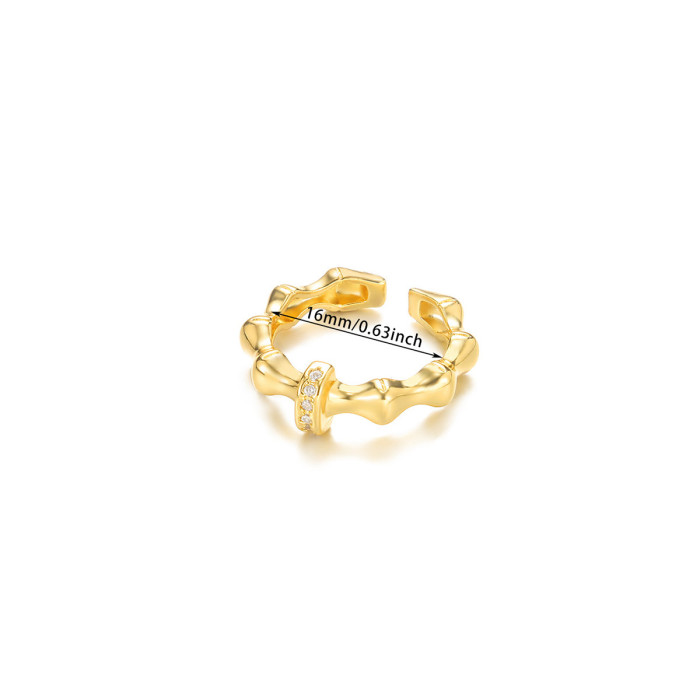 Amazon New Zircon Flower Ring Women's Geometric Open Ring Fashion Light Luxury Ring Manufacturer Wholesale